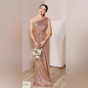 ! Nwt! Revelry starla sequin dress rose gold